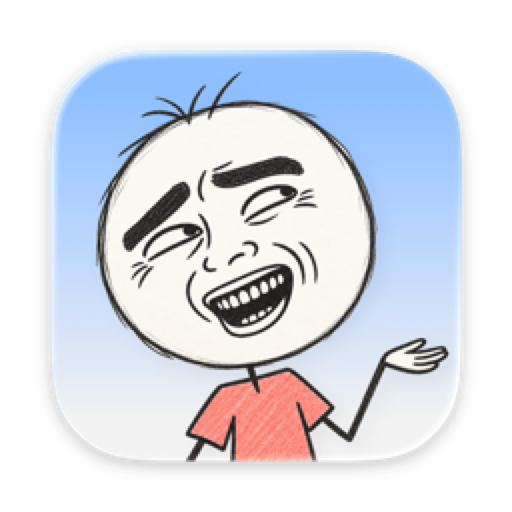 dinky's icon: a sketched face, laughing